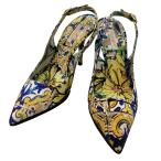 DOLCE&GABBANA ドルチェ＆ガッバーナ ペインティングスリングバックパンプス  ミックスカラー 37 ITJ8AUSBGTOQ
