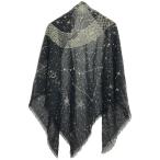 ショッピングストール Christian Dior クリスチャンディオール グラフィックデザイン大判ストール  ブラック  ITJRNGD8BFMY