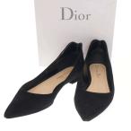 ショッピングdior Christian Dior クリスチャンディオール スウェードハートフラットパンプス KCB410VVVS900 ブラック 36 ITK10GPILXSG