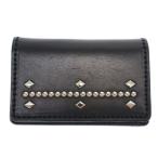 RAMIDUS×WOLF'SHEAD ラミダス ウルフズヘッド CARD CASE-3 スタッズ装飾レザーカードケース  ブラック  ITMHUG2TZM8C