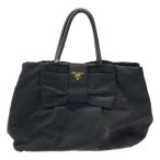 PRADA プラダ フィオッコ ナイロンリボンハンドバッグ  ブラック  ITN7QNFG7FRT