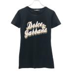 DOLCE&GABBANA ドルチェ＆ガッバーナ レインボーロゴTシャツ F8H32T/G7SAV ブラック 36 ITNVKA3L8AYW