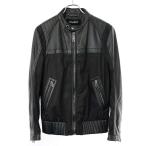 DOLCE&GABBANA ドルチェ＆ガッバーナ レザーナイロンコンビネーション ライダースジャケット G9NL2L/HULCV ブラック 44 ITOAVKGJYRI0