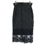 ショッピングGABBANA DOLCE&GABBANA ドルチェ＆ガッバーナ レース切替ドットシルクスカート F4G74T ブラック 36 ITQ4FRSSI4OE