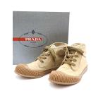 ショッピングプラダ PRADA プラダ 14SS ラバーソールハイカットスニーカー ベージュ 6 4T 2708 ITYC3AKAKLR0