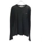 ショッピングミュウミュウ miu miu ミュウミュウ 23SS ロゴパッチロングスリーブシアーTシャツ MJL939 121U ブラック XS ITYJJELAYY9K