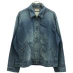Ron Herman DENIM ロンハーマン デニム 23SS One Wash Denim Blouson ペイント加工ジップアップデニムブルゾン 3720400005 1836 インディゴ M ITYNVY8Z99DD
