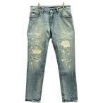DOLCE&GABBANA ドルチェ＆ガッバーナ リペアクラッシュ加工デニムパンツ GY0CCD インディゴ 48 ITZ30HV4NARW