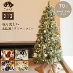 クリスマスツリー オーナメント 70個セット クリスマス 北欧 豪華 LED ライト キャロルツリー 210cm オーナメントセット 70個付き