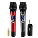 XIAOKOA ダイナミックマイク ワイヤレスマイク ハンドマイク カラオケマイク 無線マイク UHF 80m安定伝送 ハンドヘルドマイク ノイ