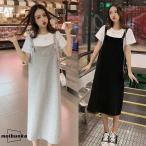 二点セットTシャツワンピースマタニティウェアママ服妊婦服夏新作産前産後無地かわいいカジュアルゆったりトップスシンプル半袖BIU