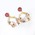 Yahoo! Yahoo!ショッピング(ヤフー ショッピング)レディース ピアス ジュエリーうさぎ フラワー ブーケ 花束 レッド シルバー925 金属アレルギー 対応