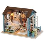 送料無料 ドールハウス ミニチュア 手作りキット DIY | 犬と暮らす部屋 | わんこ ドッグ | LEDライト+アクリルケース(カフェスタイル)
