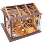 ドールハウス ミニチュア 手作りキット 回らないお寿司屋さん 寿司 和食 和風 360度 楽しい LEDライト +　アクリルケース + 工具付