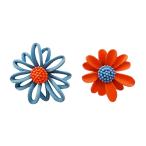 Yahoo! Yahoo!ショッピング(ヤフー ショッピング)レディース ピアス ジュエリー シルバー925針 | 花束 花 フラワー 小ぶり おしゃれ 左右で異なる金属アレルギー対応（ブルー×オレンジ）