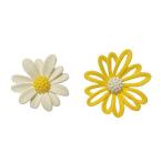 Yahoo! Yahoo!ショッピング(ヤフー ショッピング)レディース ピアス ジュエリー シルバー925針 | 花束 花 フラワー 小ぶり おしゃれ 左右で異なる金属アレルギー対応（イエロー×ホワイト）