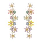 Yahoo! Yahoo!ショッピング(ヤフー ショッピング)レディース ピアス ジュエリ ー 花 揺れる 縦ラインが綺麗 パステルカラー ラッピング ギフト包装 シルバー925 純銀金属アレルギー対応