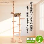 ショッピングanan Type2　天井突っ張り型キャットタワー　ねこハウスシリーズ 建築家と大工が考案 自由自在 に組み立てができる 木製　国産　杉　ひのき　無垢材