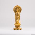 仏像 聖観音菩薩 15.0cm 純金メッキ仕上げ 亜鉛合金製/高岡鋳物/金物/金属鋳造/国産