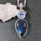 ラブラドライトブルートパーズペンダ...