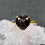 ショッピングハート ハート　スモーキークォーツ　リング　スモーキークォーツ　指輪