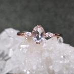 アクアマリン　リング　アクアマリン　指輪　ピンクゴールド　キラキラ
