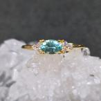 パライバカラーアパタイト　リング　パライバカラーアパタイト　指輪　ゴールド　キラキラ