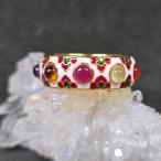 ミナカリ　リング　ルビー　アクアマリン　カーネリアン等　天然石９石　12号　七宝