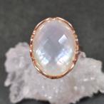 マザーオブパールx天然水晶リングマ...