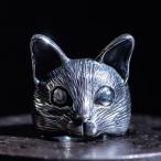 指輪キャットリングレディースメンズ猫リングシルバー925猫アクセサリー誕生...