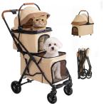 MILA&amp;LOUIS собака Cart легкий собака коляска разъемная модель складной c функцией верхняя часть удален возможность уголь элемент сталь рама скол .. предотвращение Lead 4 штук compact .? сборка простой 