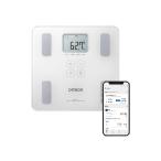  Omron масса измеритель состава тела HBF-230T-SW смартфон синхронизированный body жир . показатель BMI... показатель OMRON connect соответствует автоматика осознание сияющий белый 