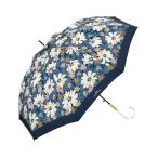 Wpc. 雨傘 ブルーミングフラワー ネイビー 長傘 親骨58cm 大きい ジャンプ 晴雨兼用 レディース 女性 花柄 おしゃれ レトロ クリア 持ち