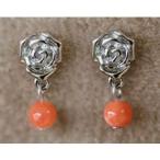 Yahoo! Yahoo!ショッピング(ヤフー ショッピング)バラモチーフと珊瑚のプチピアス