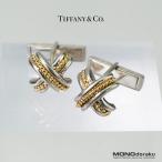 ショッピングティファニー ティファニー TIFFANY & Co. シグネチャー カフス SV925 K18 コンビ クロスデザイン シルバー ゴールド メンズ アクセサリー
