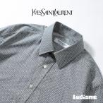 イヴサンローラン リヴゴーシュ Yves Saint Laurent rive gauche シルクシャツ 総柄シャツ 千鳥柄 スタンダードカラー 00s イタリア メンズ