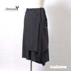  Yohji Yamamoto Ground Y ground wai юбка брюки черный унисекс hakama брюки LAP брюки asimeto Lee широкий деформация брюки 