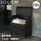 ショッピング分別 ゴミ箱 屋外用 大容量 おしゃれ ダストボックス 45Lゴミ袋 スリム 蓋付き 分別 収納 コンテナ 日本製 SOLOW ソロウ 出し入れがスムーズな屋外ストッカー 250L