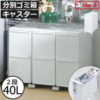 ゴミ箱 おしゃれ 分別 2段 ダストボックス リビング 縦型 分別引き出しステーション ワイド2段 キャスター付き like-it ライクイット