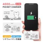  мобильный аккумулятор легкий iPhone белый Tiger . Black Tiger 4000mAh Lightning USB Type-C зарядное устройство 2.1A прямой . смартфон зарядное устройство . маленький размер легкий wb-04