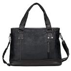 ビジネス バッグ メンズ 多機能 トート ショルダー ケース 防水 撥水 加工 大容量 通勤 出張 (ブラック)