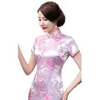 kisos(KISSOS) костюмированная игра платье в китайском стиле коричневый ina одежда короткий рукав sexy платье длинный (S размер, розовый )