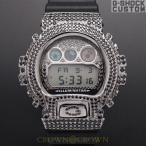G-SHOCK CUSTOM ジーショック カスタム 腕時計 DW-6900-1V   シルバー925 ブラックキュービックジルコニア カスタムベゼル CROWNCROWN DW6900-017