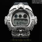 G-SHOCK CUSTOM ジーショック カスタム 腕時計 DW-6900 DW6900NB-1 FTIsland ホンギ 愛用 スカル ドクロ シルバー925 ブラック CROWNCROWN DW6900-034
