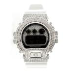 G-SHOCK CUSTOM ジーショック カスタム 腕時計 DW-6900 DW6900NB-7 シルバー925　カスタムベゼル スワロフスキーキュービックジルコニア CROWNCROWN DW6900-077
