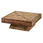 WE-888 リビングテーブル 机 つくえ 木製 天然木 パイン古材 ナチュラル インテリア 高級感 デザイン シンプル おしゃれ リビング 正方形 カジュアル 多用途