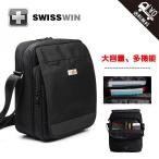 SWISSWIN  ショルダー バッグ メンズ ショルダーバック シンプル 送料無料 黒 斜めがけバッグ 軽量 軽い メッセンジャーバッグ ビジネス 無地   SW9006