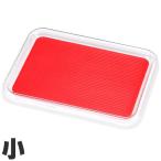 曙産業　トレー　クリア　マジックトレー　滑り止め付　角　小　264×187mm　レッド　MT-1033　レッド　