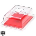 曙産業　ケーキカバー　クリア　ラブリーハット　角ケーキ　中　レッド　MT-1153　レッド　