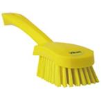 ヴァイカン　業務用　清掃用品　掃除道具　ショート　ハンドル　ブラシ　ハード　No.4192　イエロー